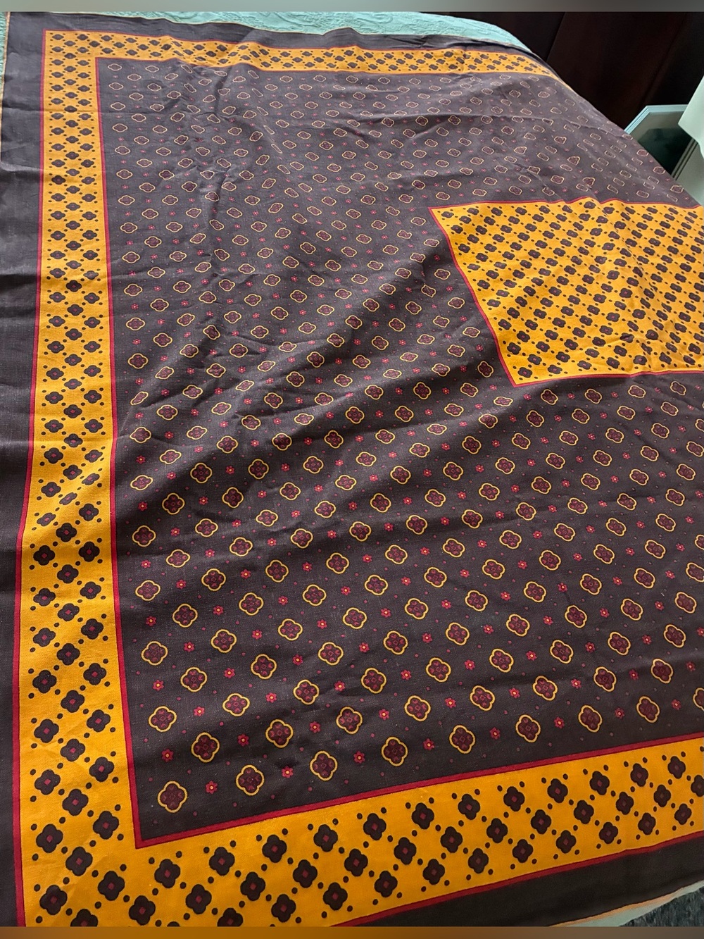 A Special Vintage 1974 Tablecloth by Italian Design House Ticosa. 100% cotton.